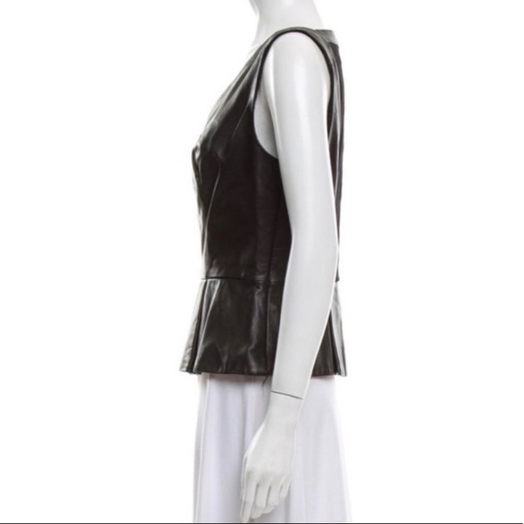 Robert Rodriguez Leather Peplum Top - Picture 5 of 9